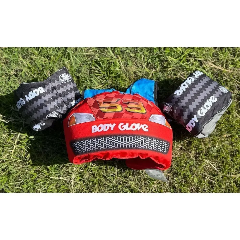 Body Glove Paddle Pals Child's Swim Arm Floaties Vest Race Car Design